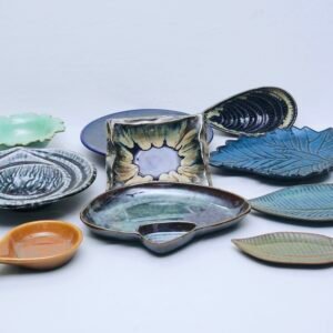 Handcrafted Organic Shape Ceramic Collection | Leaf, Shell, and Unique Glaze Serving Dishes
