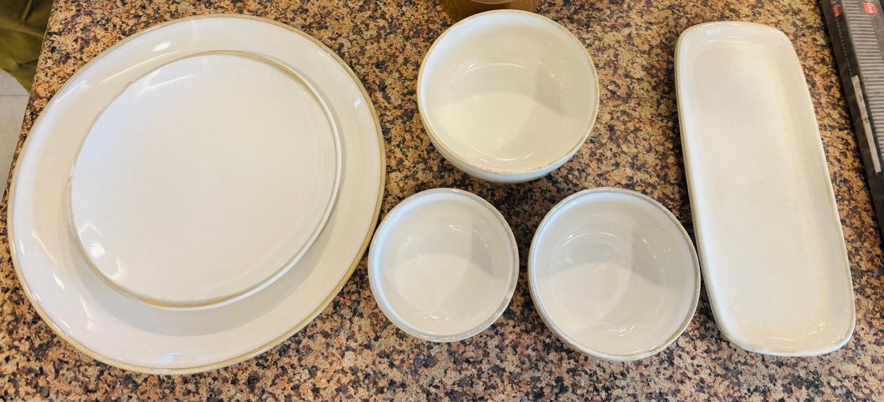 Artisan Cream Stoneware Dinner Set – Minimalist Organic Collection