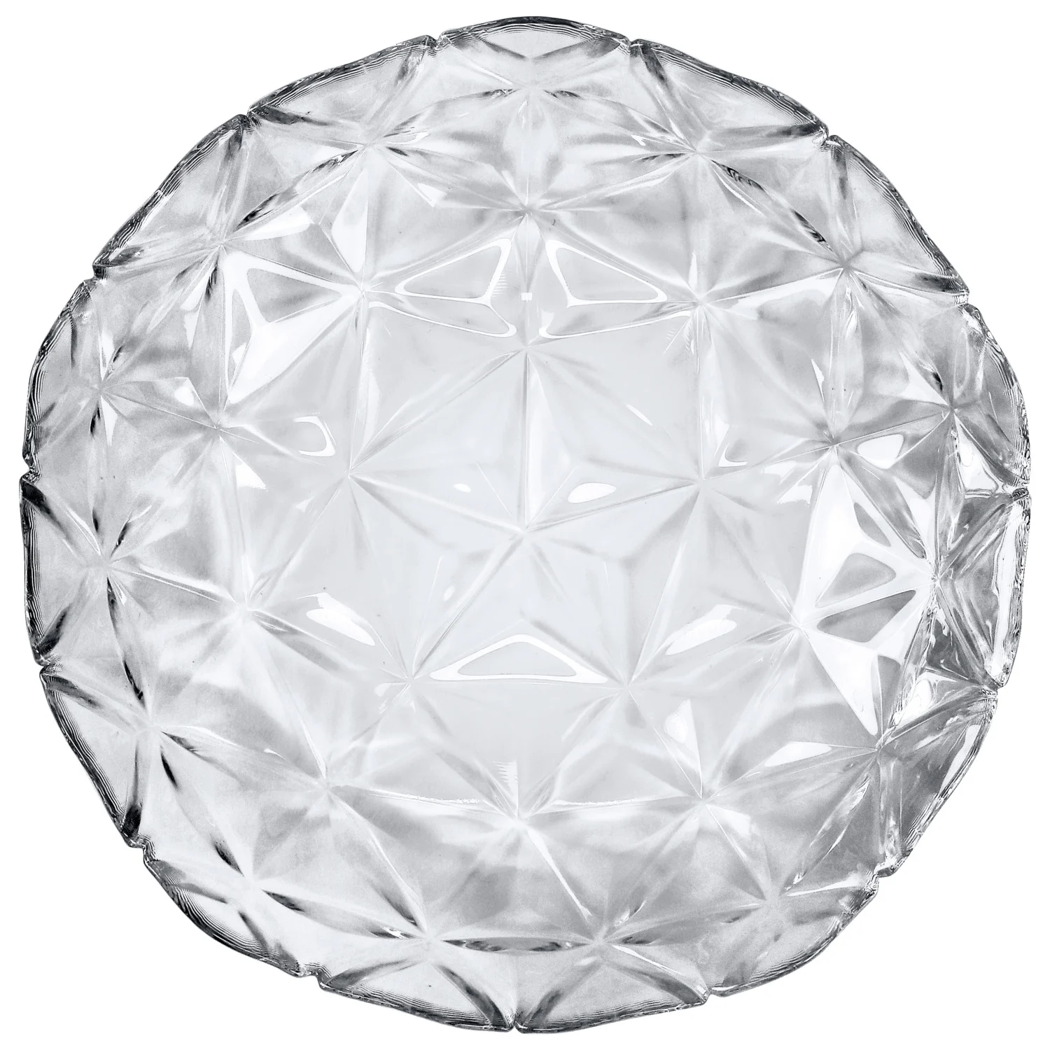 Deep Plate Estrella – Geometric Crystalline Glass Dining Bowl