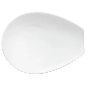 Flat Plate Contrast Oval – Elegant White Porcelain Presentation Plate