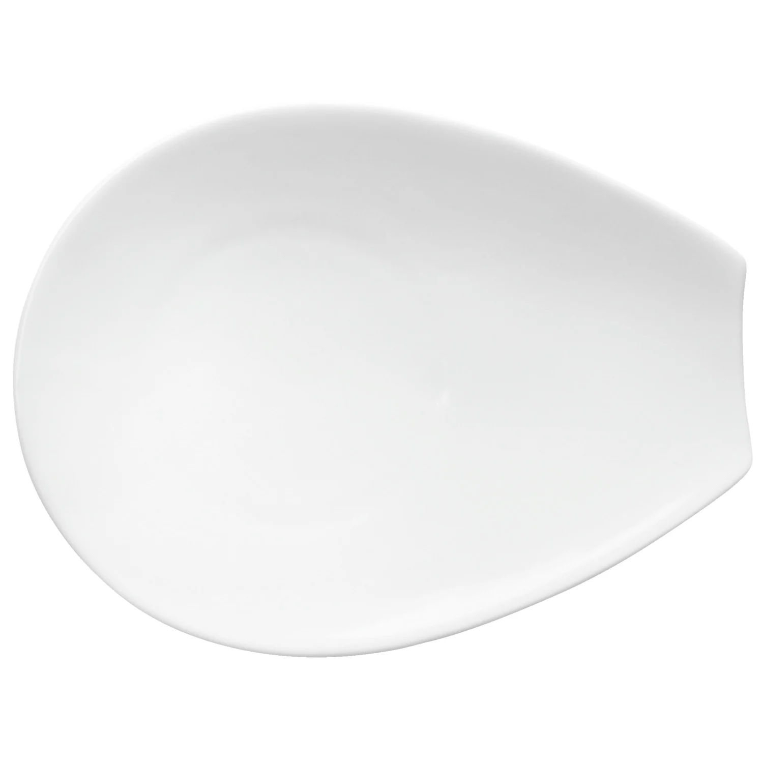 Flat Plate Contrast Oval – Elegant White Porcelain Presentation Plate